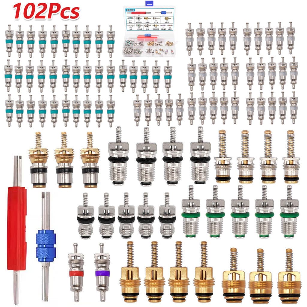 102 Pcs R134A Válvula de Núcleo Ar Condicionado Automotivo A/c Kit Ar Condicionado Automotivo