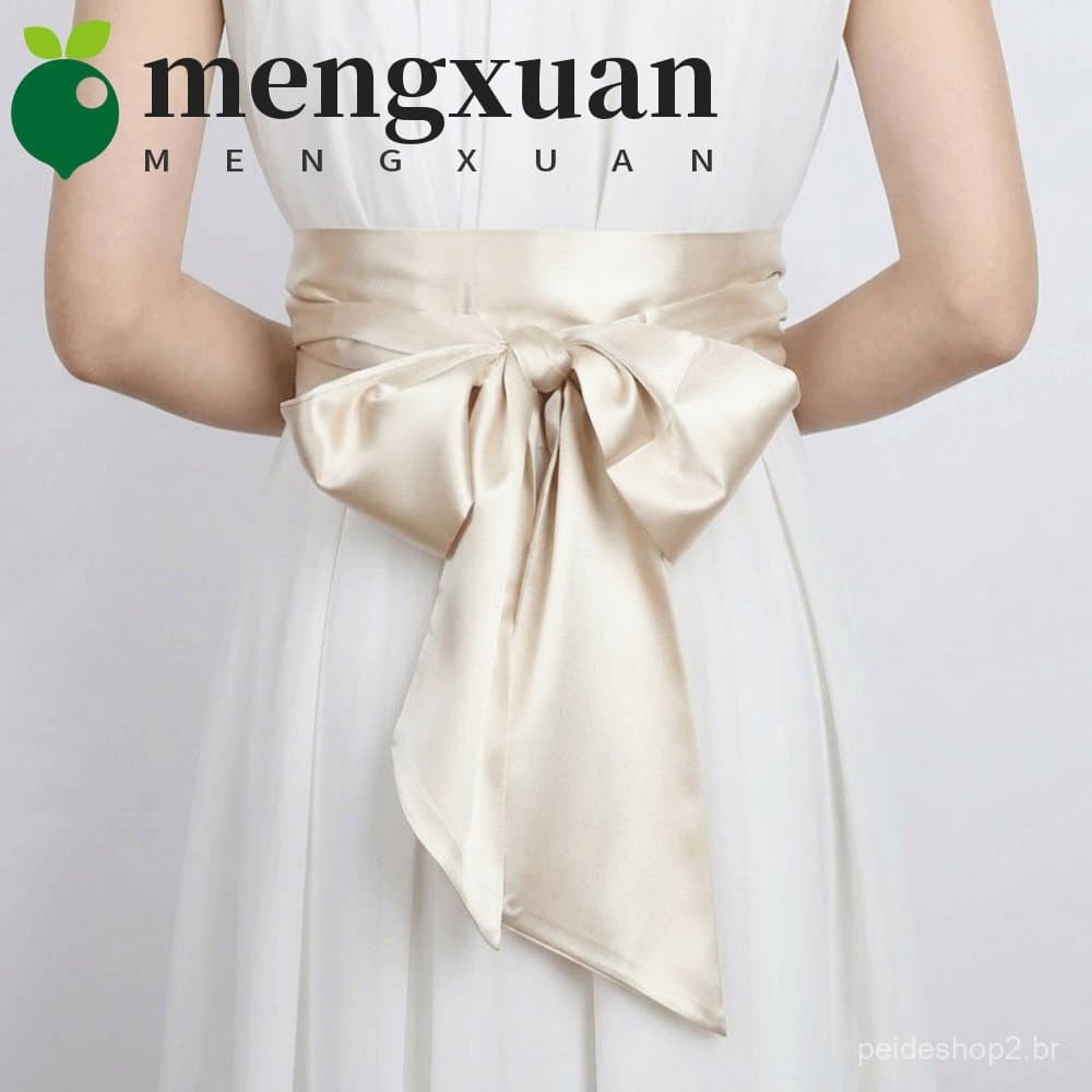 MENGXUAN1 Cinto De Fita De Cetim , Estilo Étnico Ajustável Com Cadarço , Cintura Larga De Pano Longo Laço