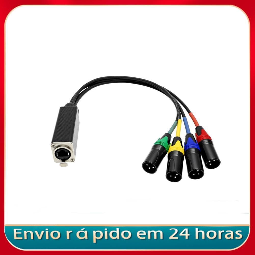 Cabo extensor de som Irfora XLR para RJ45 Estável Transmissão profissional de 4 canais para gravação em estúdio