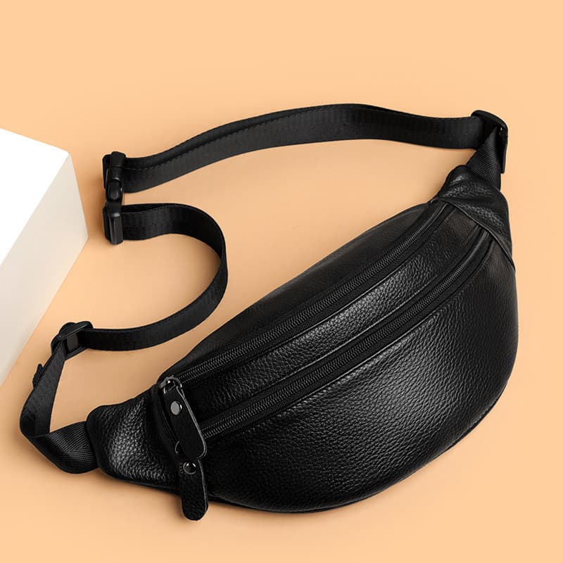 2025 novo estilo moda masculina bolsa de couro genuíno bolsa de peito Casual couro macio de um ombro mensageiro saco de