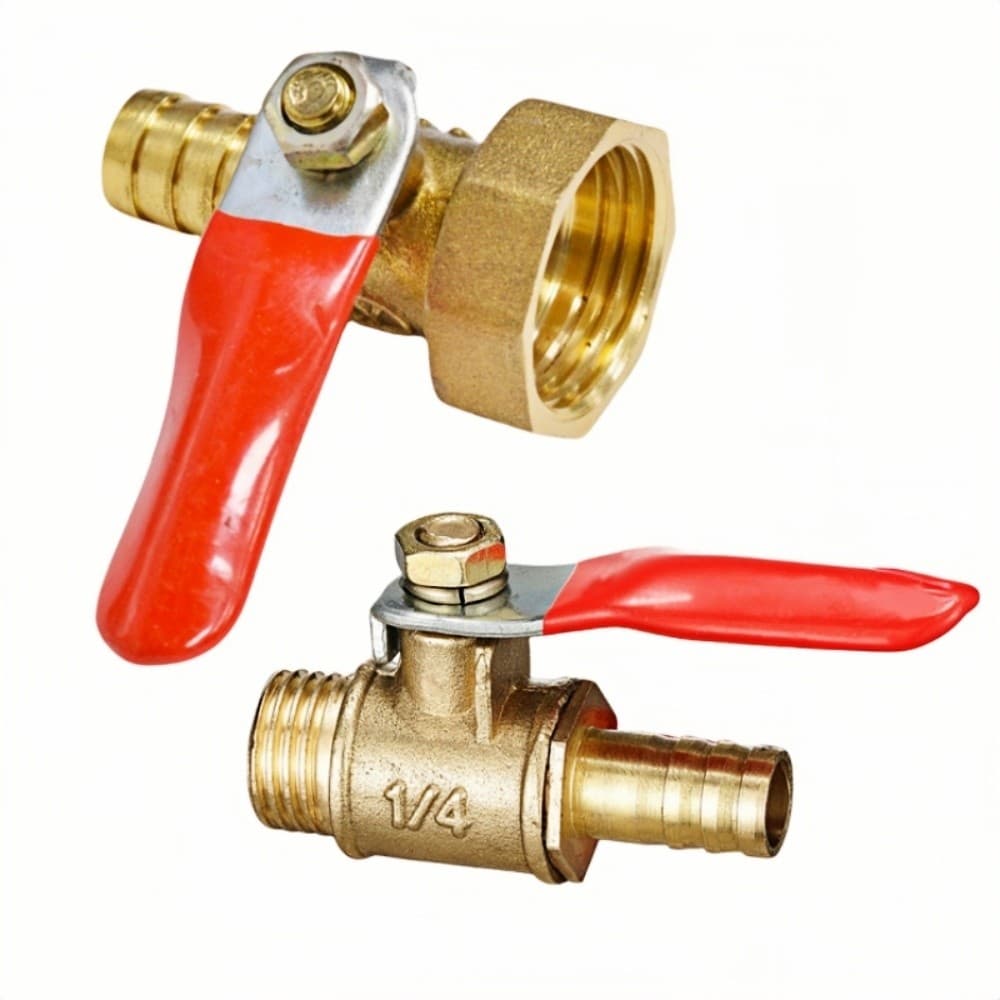 Controlador De Conector De Válvula De Esfera Farpada De Latão 1/8 ′ 1/4 3 2 Rosca Macho Fêmea Tubo De Cobre 6 8 10mm Ada