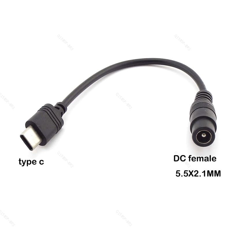 DC Tipo-C Fêmea Para 5.5 * 2.1 Cabos Fêmeas 5521 Power Jack Conector 5.5x2.1 Adaptador USB Conversor BR15B3