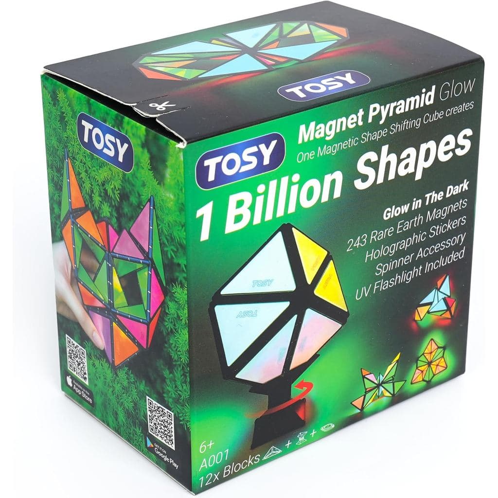 TOSY Magnet Pyramid Glow - 1 Cubo Transforma-se em 1 Bilhão de Formas (Coelho, Ovo, Flores, Corações), Presente para Ces