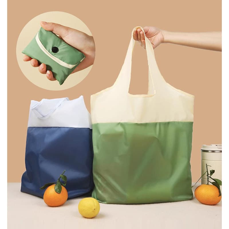 Saco de compras reciclado à prova d'água e ecologicamente correto, portátil, dobrável, armazenamento, sacola de compras