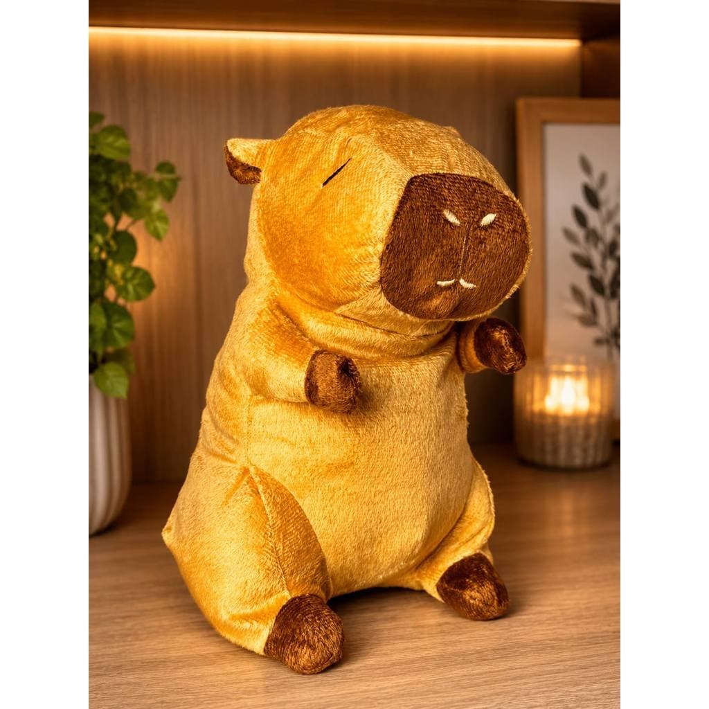 Capivara de pelúcia brinquedo infantil e decoração de 30 cm, presente