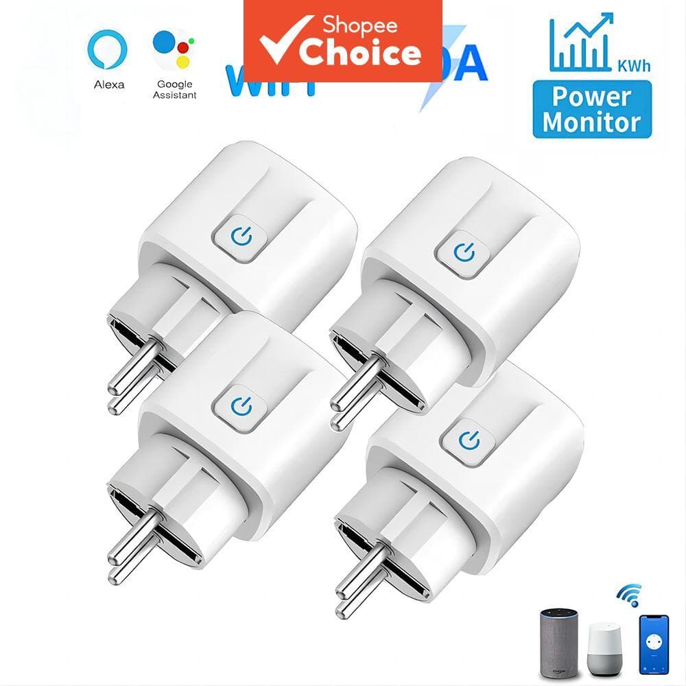 Tomada Inteligente Da Ue WiFi 20A De Controle Sem Fio Temporizador Monitor Energia Suporte Voz Google Casa