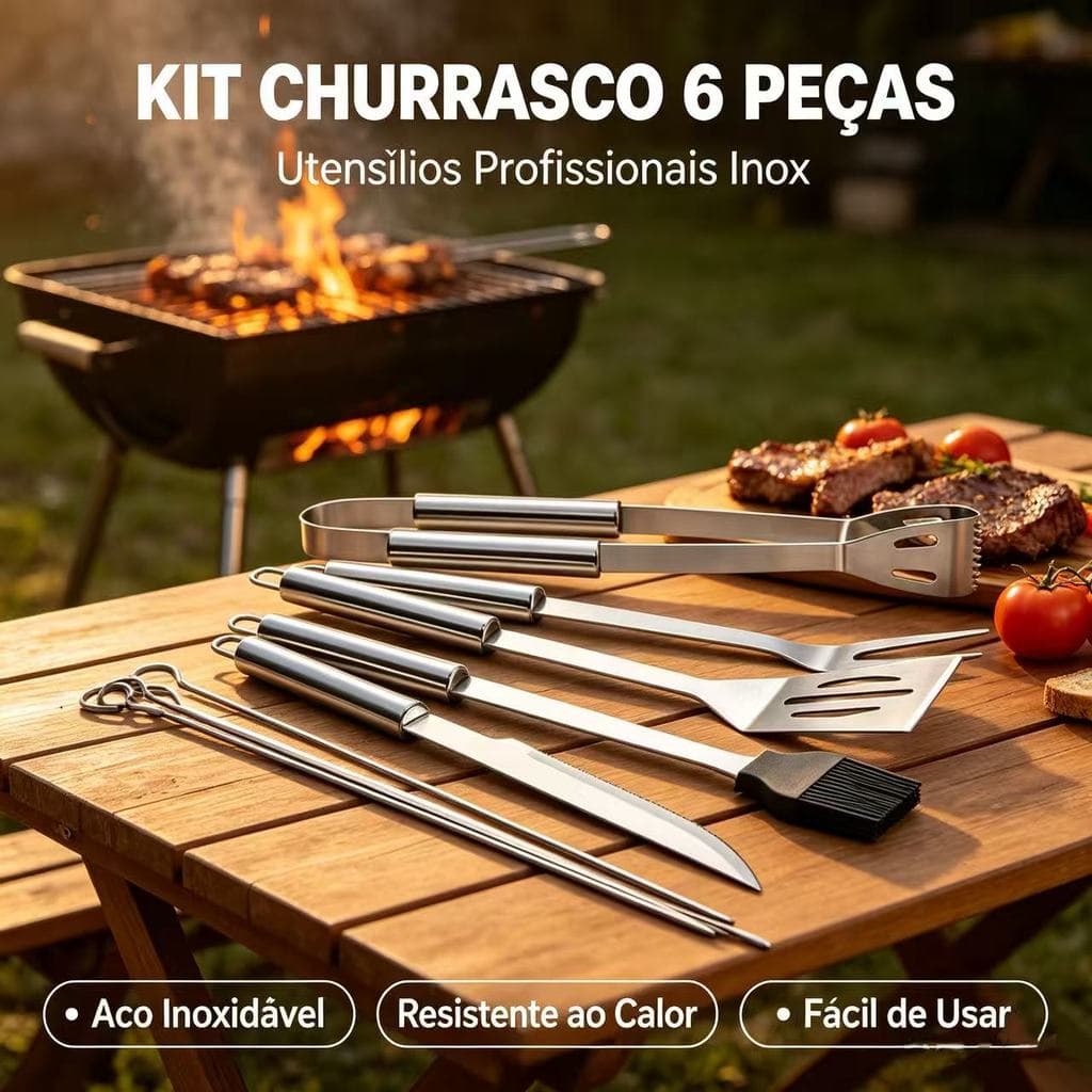 UtensiliosDeChurrasco Kit Churrasco Faca e Garfo UtensiliosInox