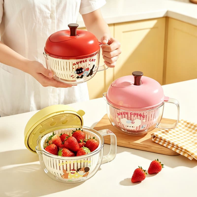 Desidratador de frutas e vegetais com tampa, centrífuga de salada manual de grande capacidade, centrífuga de cozinha de