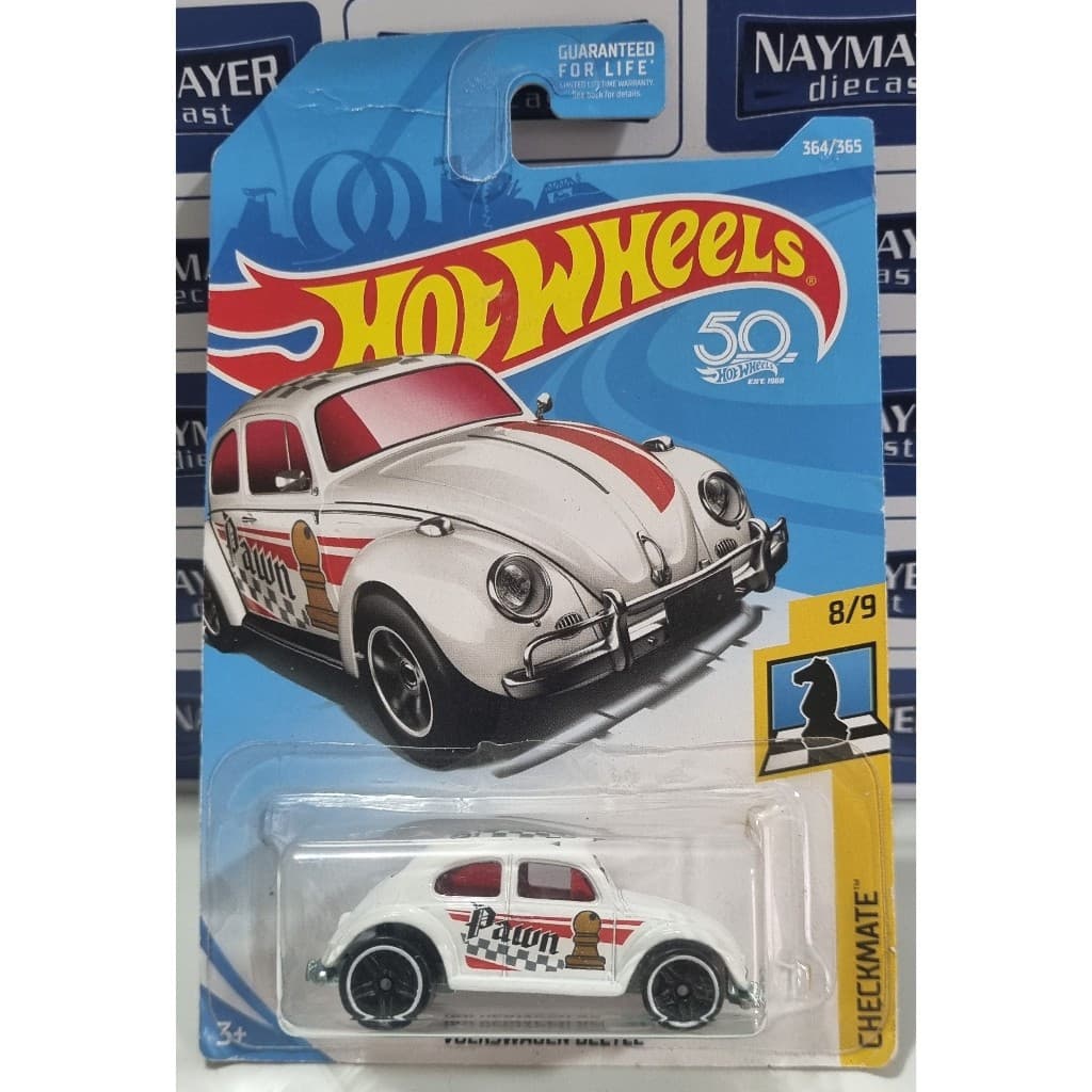 Hot Wheels Volkswagen Beetle Branco Checkmate