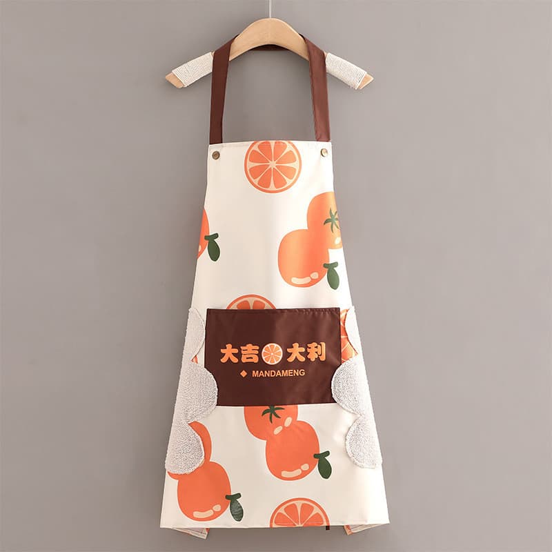 Avental de cozinha doméstica, à prova d'água, manchas à prova de óleo, pode limpar as mãos, bolso, novo estilo, versão c