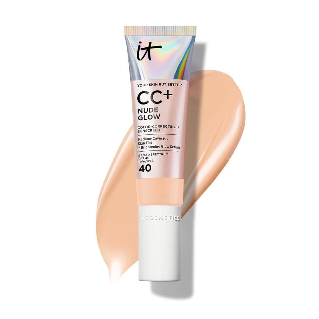 ITCoeticsCC+ Nude Glow SPF40 - Base de Cobertura Média, Contém 2% de Niacinamida + Sérum Iluminador de Ácido Hialurônico