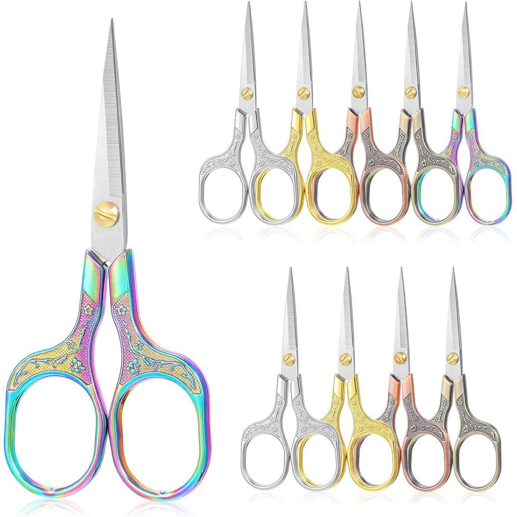 Conjunto de 10 Tesouras Pequenas e Afiadas para Costura, Tesouras de Bordado de 5 Polegadas, Tesouras de Precisão para A