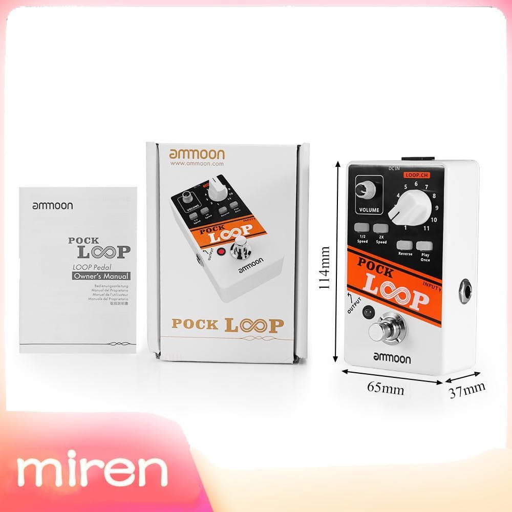 miren.br ammoon POCK LOOP Looper Pedal de efeito de guitarra 11 Loopers Máx.330mins Tempo de gravação Suporta