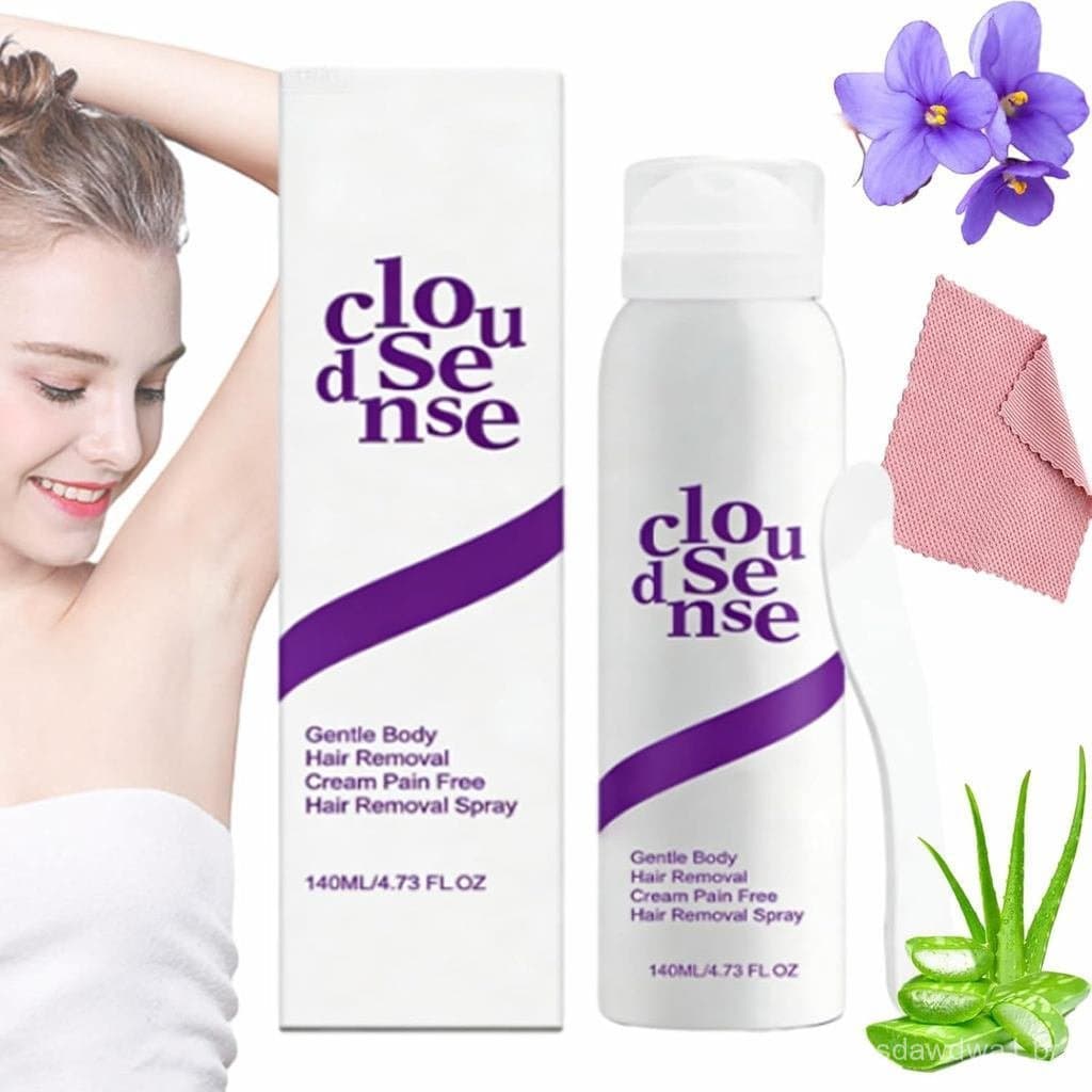 Spray de Remoção de Pelos CloudSense, Spray de Remoção de Pelos Suave, Kit de Remoção de Pelos Corporais Suave, Remoção