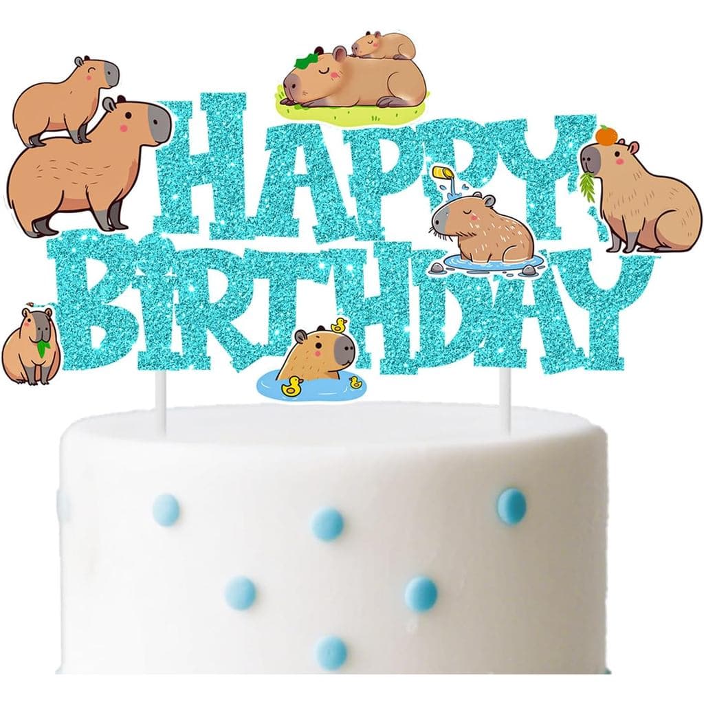 Topos de Bolo de Aniversário de Capivara, Decorações de Festa de Aniversário de Capivara, Decorações de Bolo de Capivara