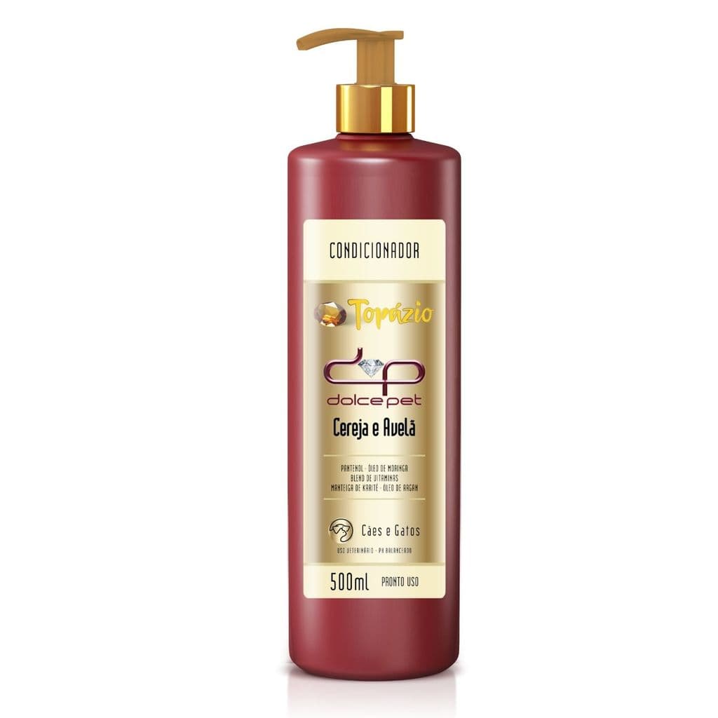 Condicionador Pet Dolce Pet 500ml Cereja e Avelã Para Cães e Gatos Hidratação e Brilho