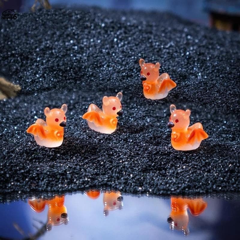 Divertido Mini Estatuetas De Resina De Morcego Que Brilha No Escuro , Ornamento Pequeno À Prova D'água Para Halloween ,