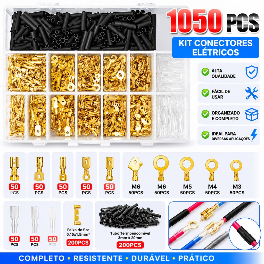 Alta Qualidade 135/1050pçs Conector De Fio Macho Isolado Fêmea 2,8/4,8/6,3mm Terminais De Crimpagem Elétrico Kit Sortido