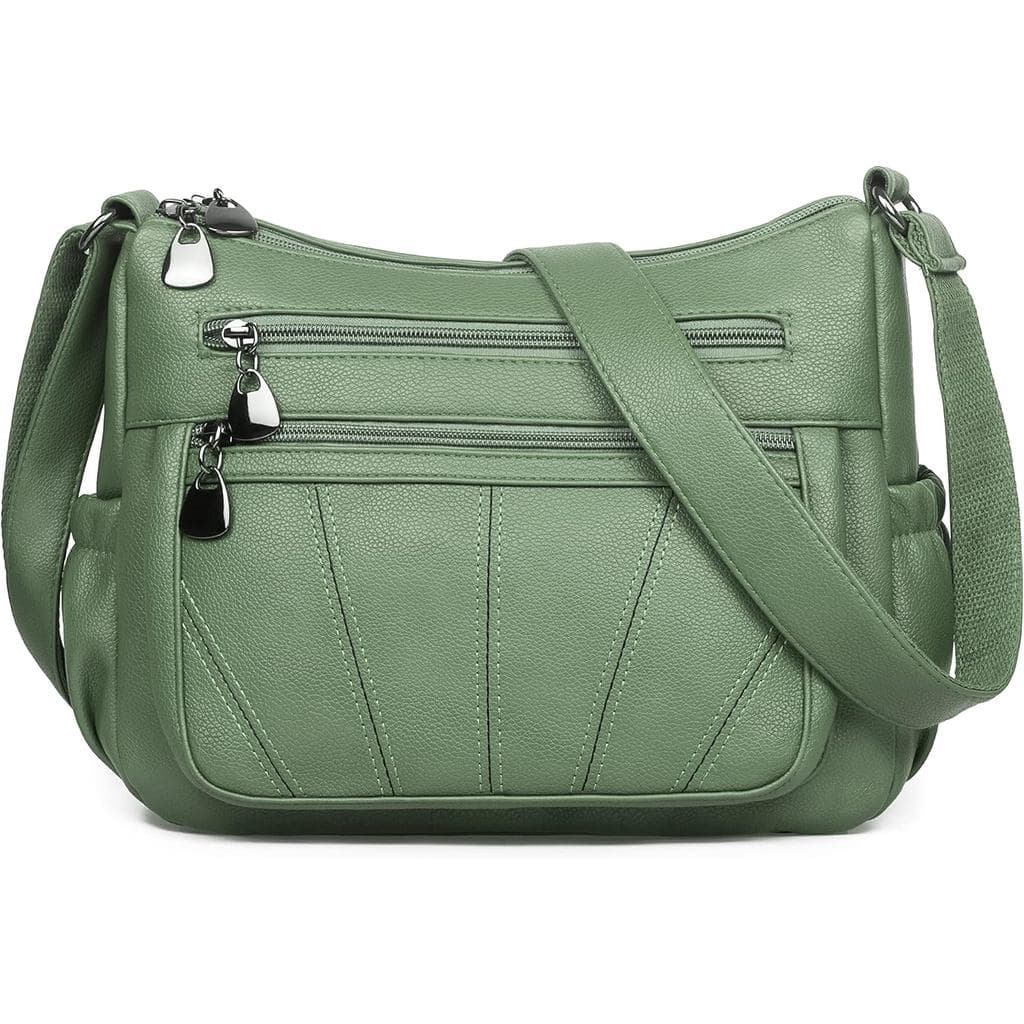 Bolsa Transversal Feminina de Couro PU Macio, Bolsa de Ombro Média-Grande Espaçosa, Bolsa de Mão Elegante com Alça Super