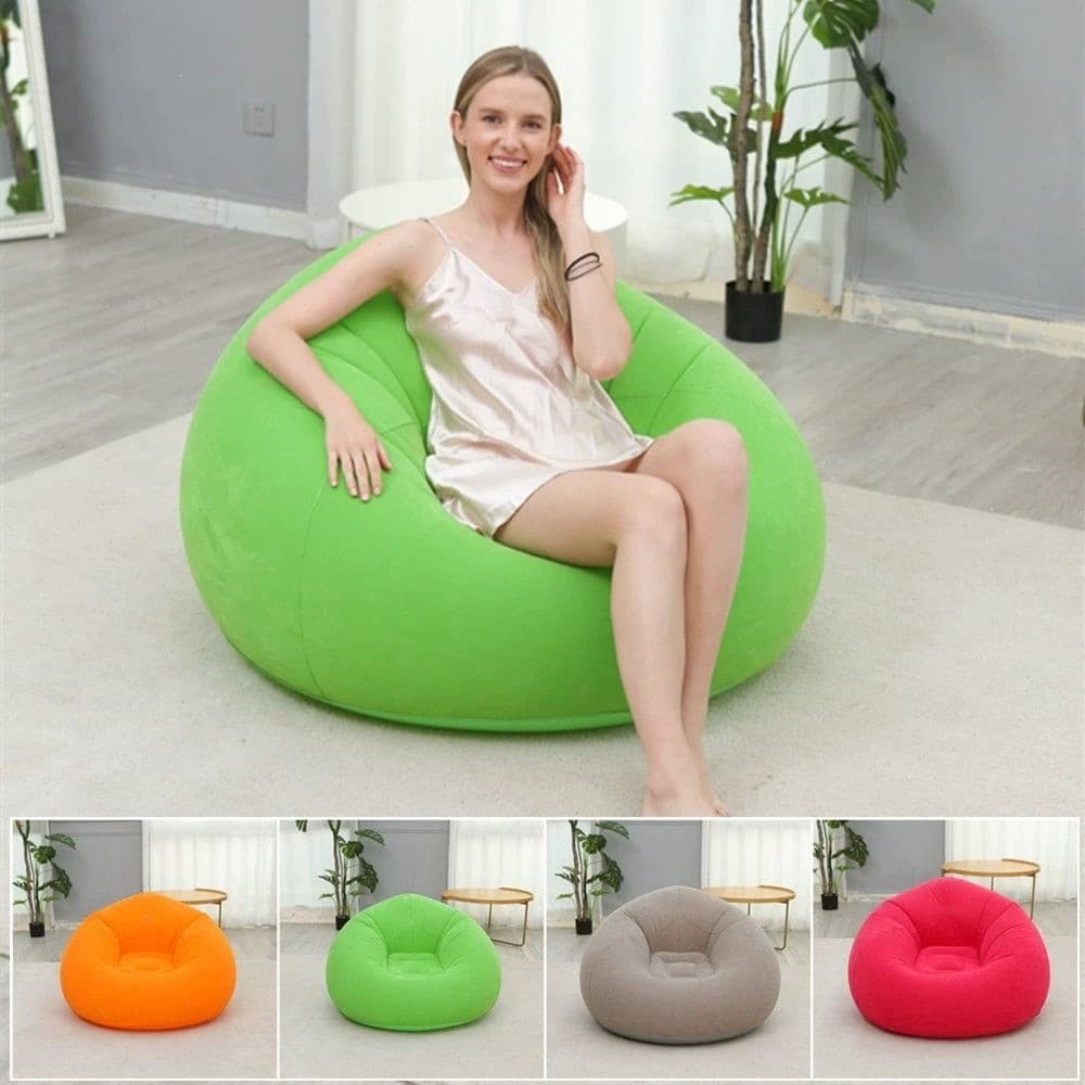 Novo estilo sofá inflável em forma de bola pvc reunindo sofá preguiçoso armazenamento dobrável único encosto inflável so