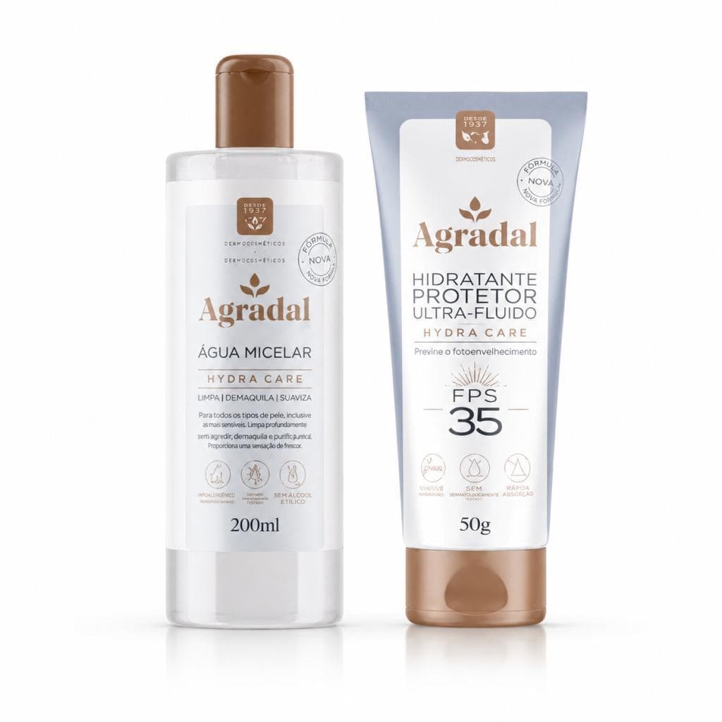 Kit Agradal Água Micelar Hydra Care 200ml + Hidratante Facial Ultra Fluído FPS35 50g