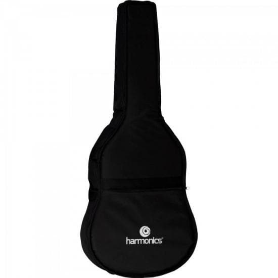 Capa Para Violão Folk Harmonics Nylon Luxo Preta com Bolso Frontal