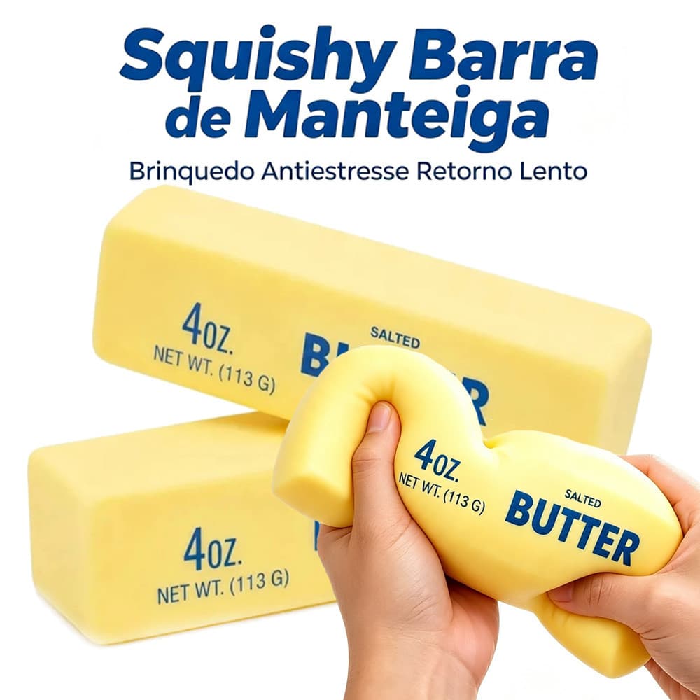 Squishy Barra De Manteiga Brinquedo Antiestresse Retorno Lento Fidget Toy Alivia Ansiedade