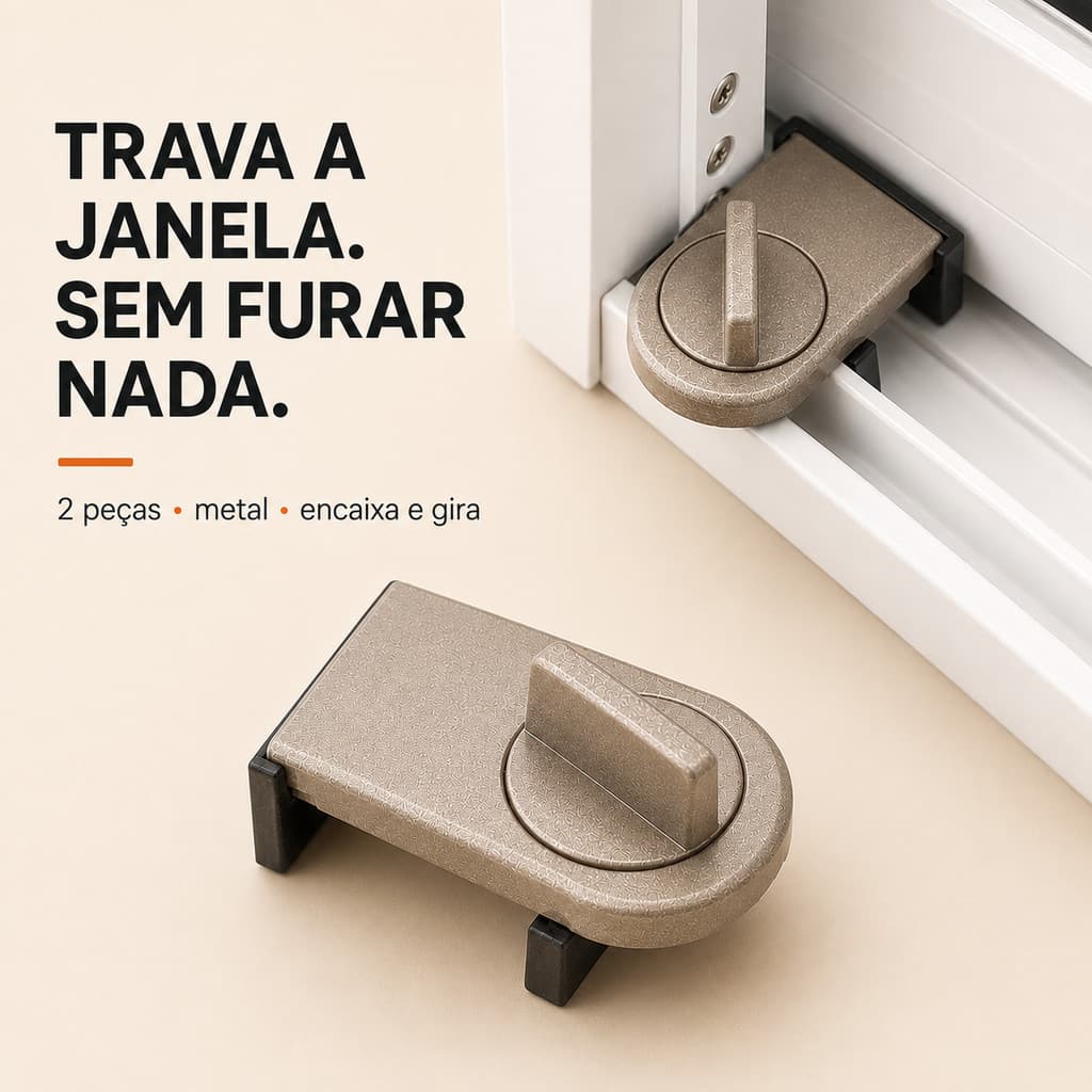 Conjunto de 2 peças de fechadura de janela de porta deslizante em liga de alumínio