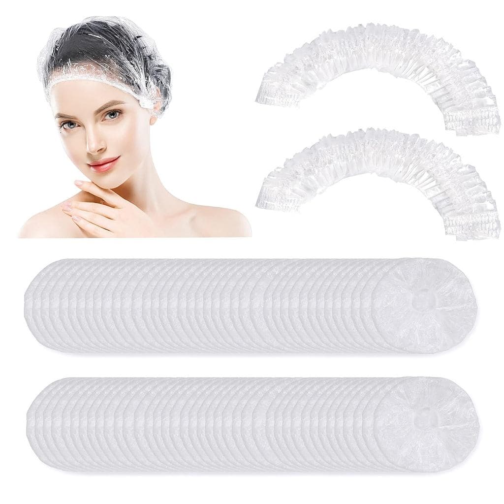 150 toucas de banho descartáveis atualizadas.   Touca de banho impermeável para shampoo Ceizioes.   Touca de banho espes