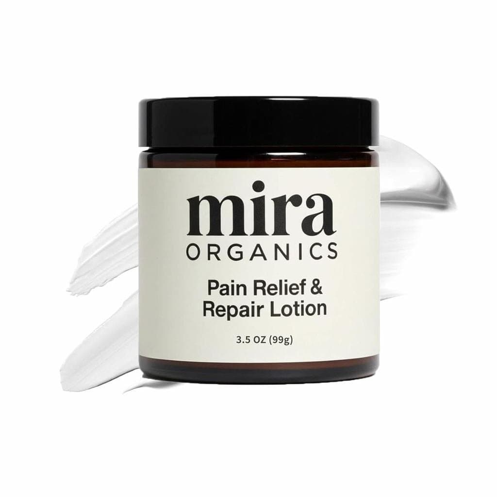 Loção calmante e reparadora Mira, loção analgésica Mira, utiliza ingredientes de origem vegetal para rápida absorção e h