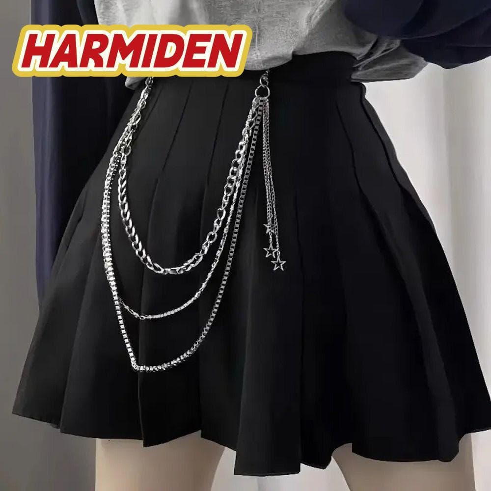 Corrente De Cintura Estrela MIOSHOP , Gótica De Calça Com Borla Multicamadas Jeans Hip Hop De Liga De Metal Harajuku