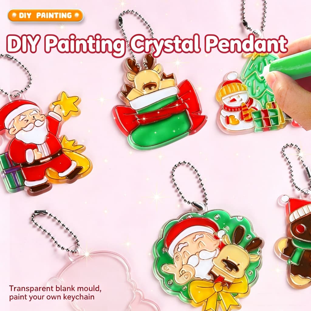 Crianças 3D Placa De Cristal Desenho Graffiti Chaveiro Diy Cola Pintura Conjunto Escola/Jardim De Infância Artesanal Ati