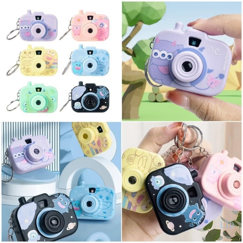 LIDU1 Kids Camera Keychain Toy Projetor Desenho Animado Para Brincar E Viagens Ar