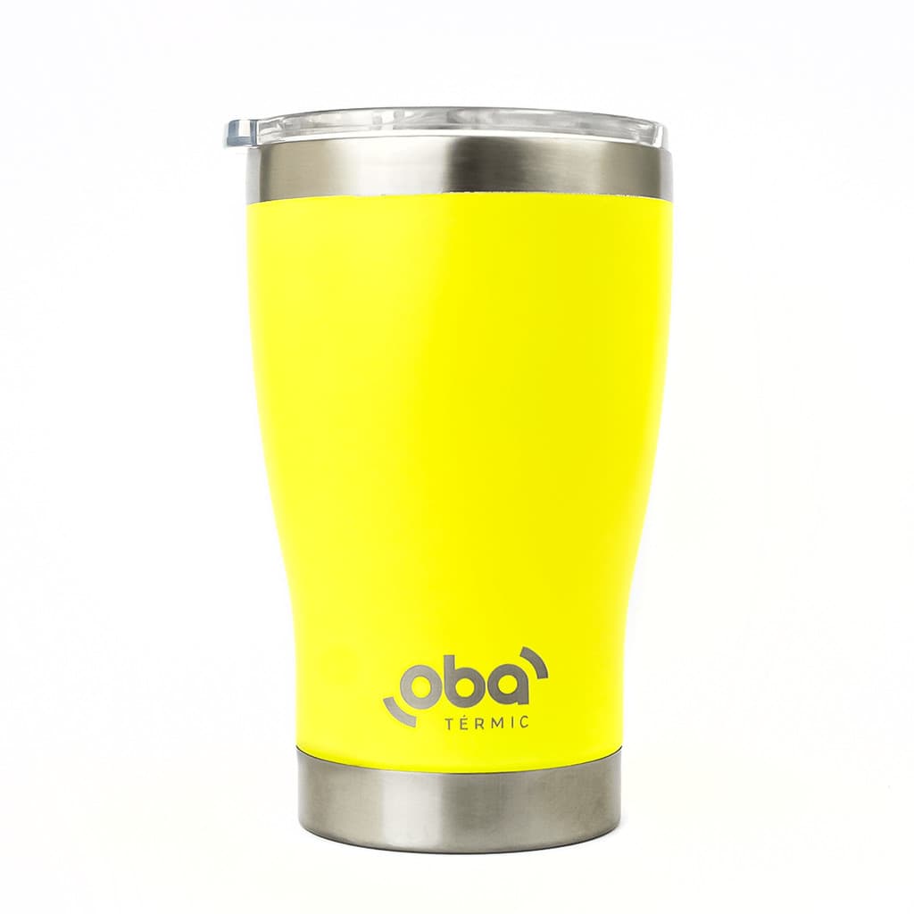 Copo Térmico com Tampa 473ml Brasil Amarelo Neon