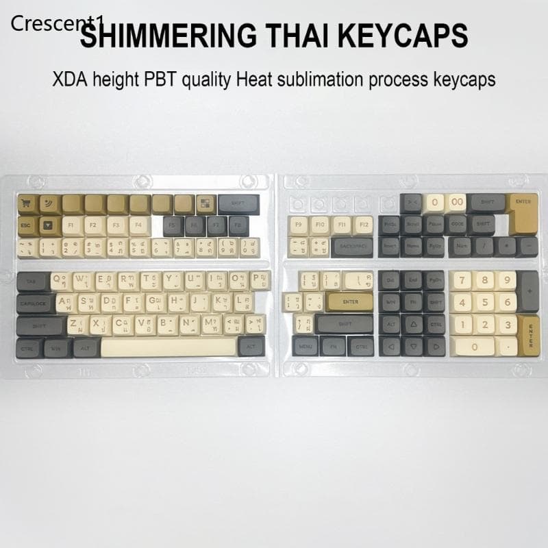 Crescent1 XDA Keycaps Alfabetos Tailandeseses Para 61 64 68 75 87 98 104 108 Teclado