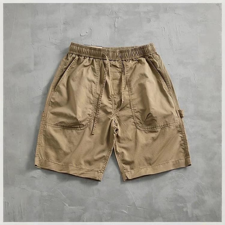 Calções de trabalho masculinos soltinhos e modernos para o verão, calças casuais