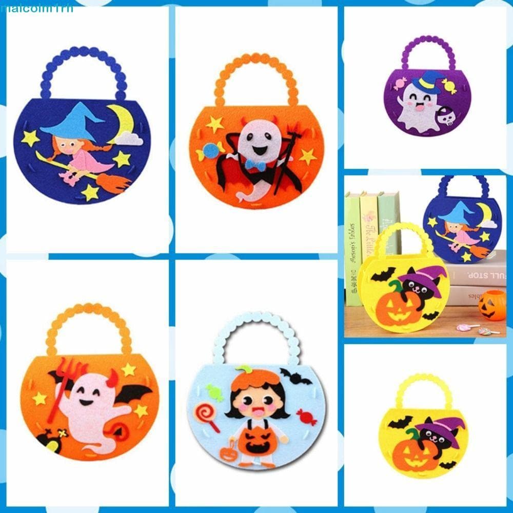 MALCOLM Saco De Doces De Halloween , Materiais Artesanais Feltro Diy , Artesanato Bolsa De Tecido Não Jardim De Infância