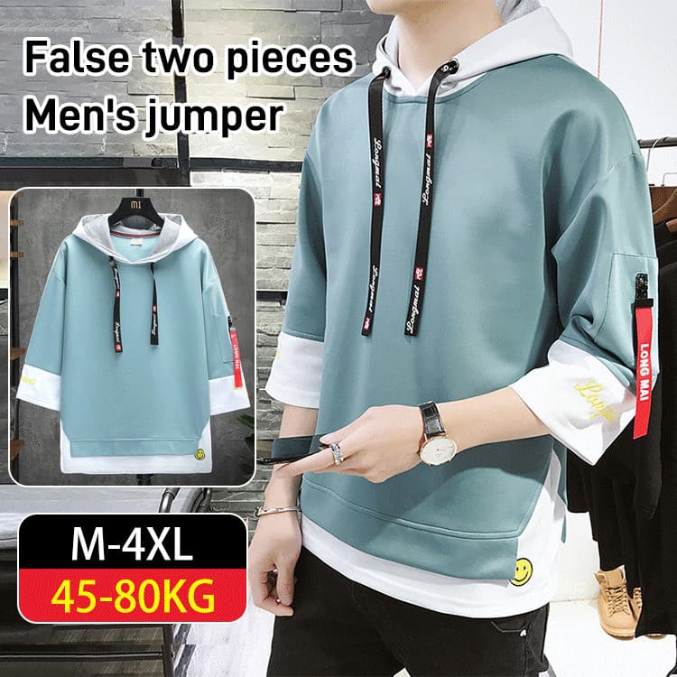 Blusa masculina de manga curta com capuz, moderna e descontraída