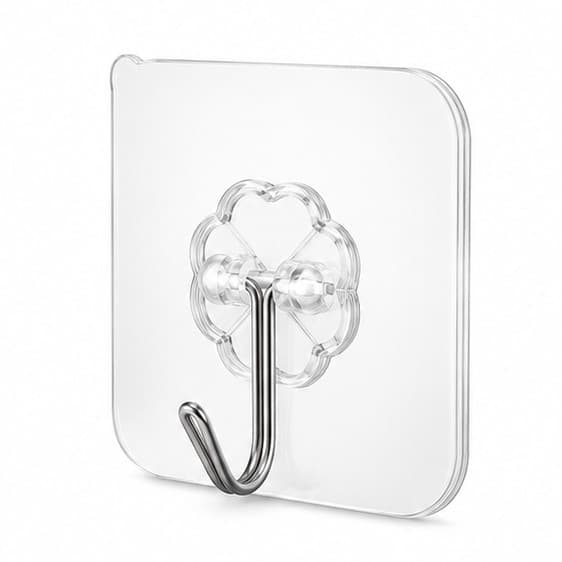 Kit Ganchos Adesivo Multi Funcional Autocolante Cozinha Banheiro Organizado Parede Transparente 5kg Gancho Resistente