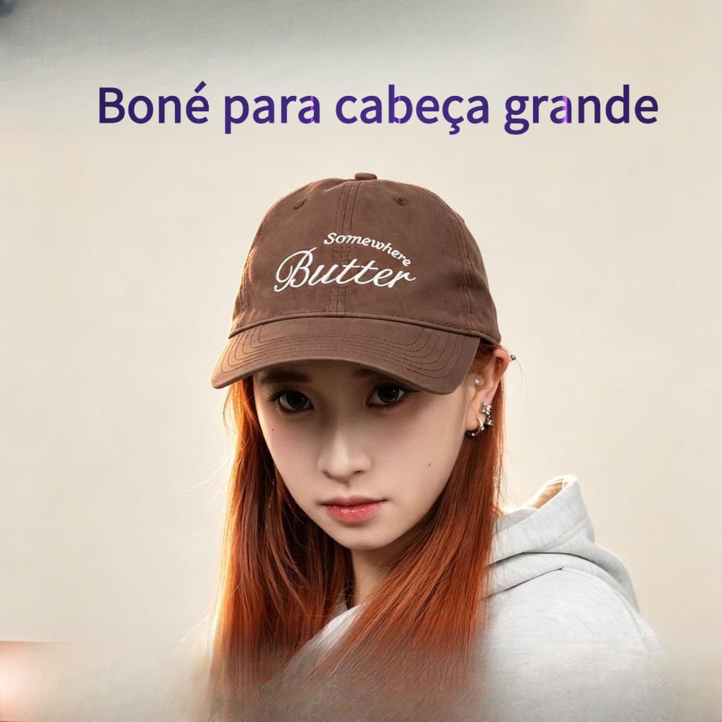Boné Bordado Letra Americano Aba Curva Ajustável Unissex 55-60cm
