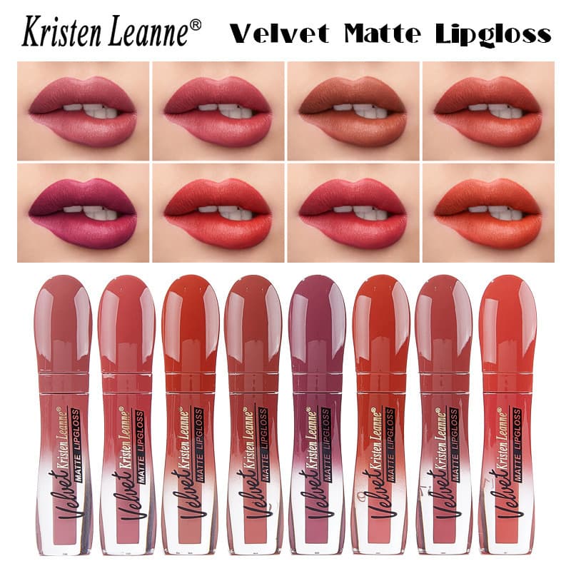 KRISTEN LEANNE Cross-Border Matte Lip Gloss Matte Batom Antiaderente Copo Não Desbotado Maquiagem Cosméticos Atacado