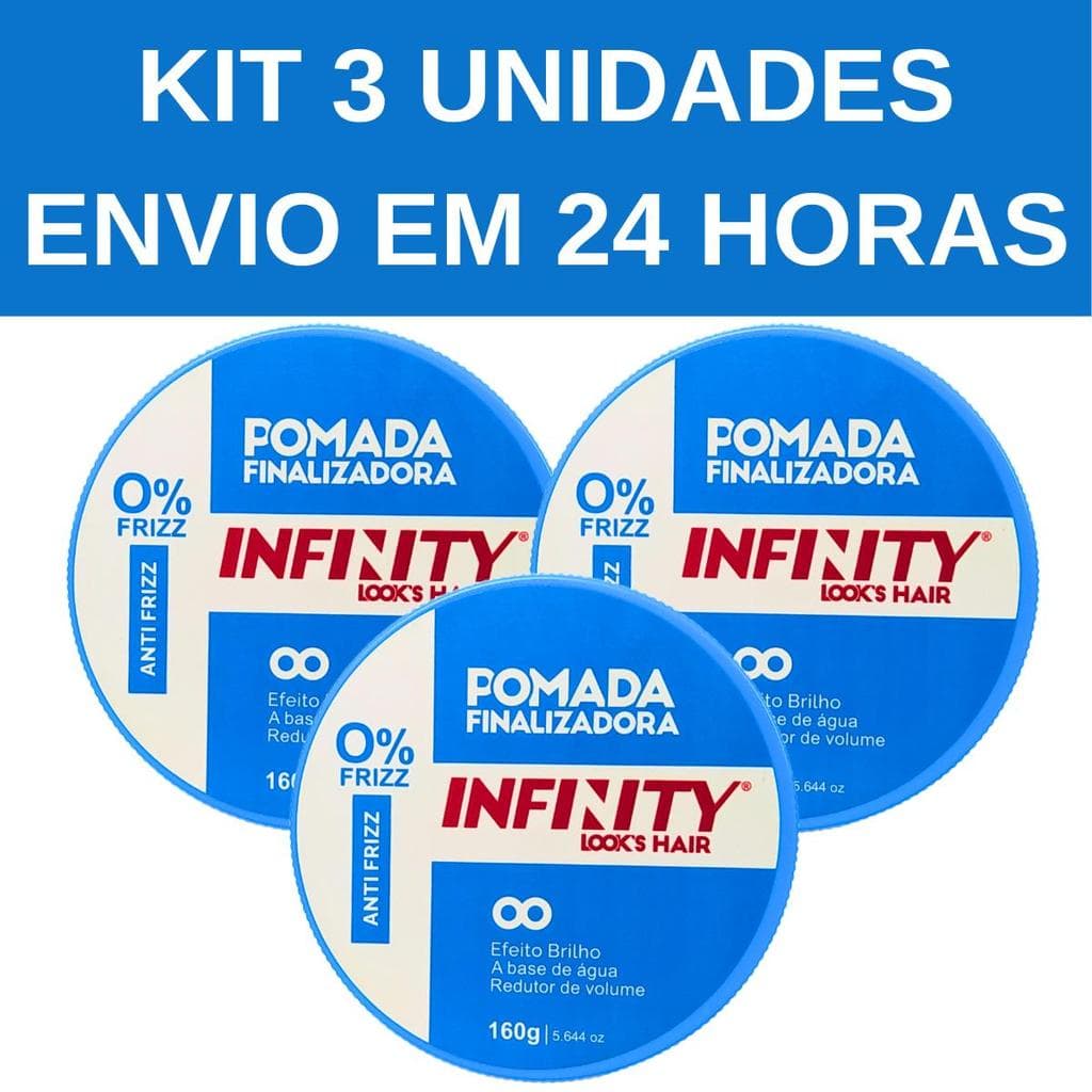 Kit 3 Pomadas Finalizadora Infinity 160g - Envio 24h