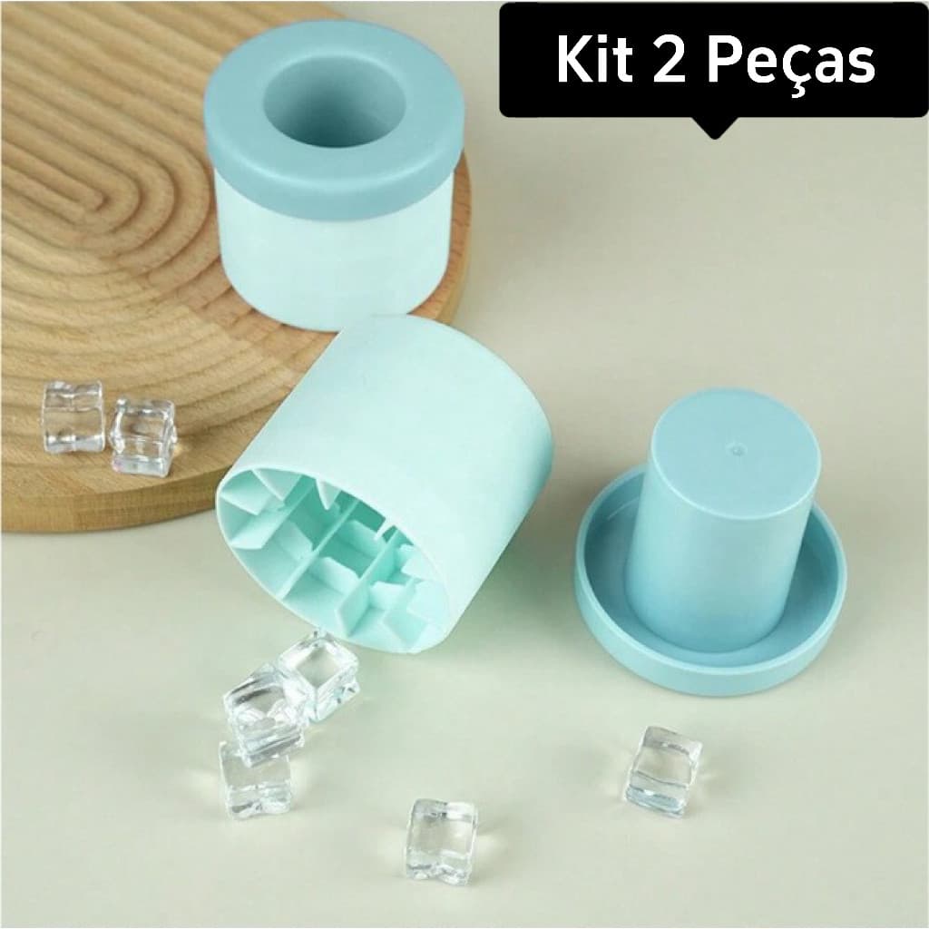 Kit 2  Balde Forma De 40 Gelo Em Silicone Ice Magic Cube Compacto