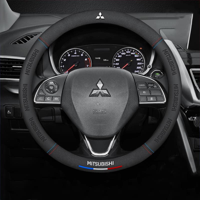 Capa de Volante em Suede para Carro, Compatível com Mitsubishi Triton, Outlander, Mirage, ASX, Lancer EVO, PAJERO, GRAND