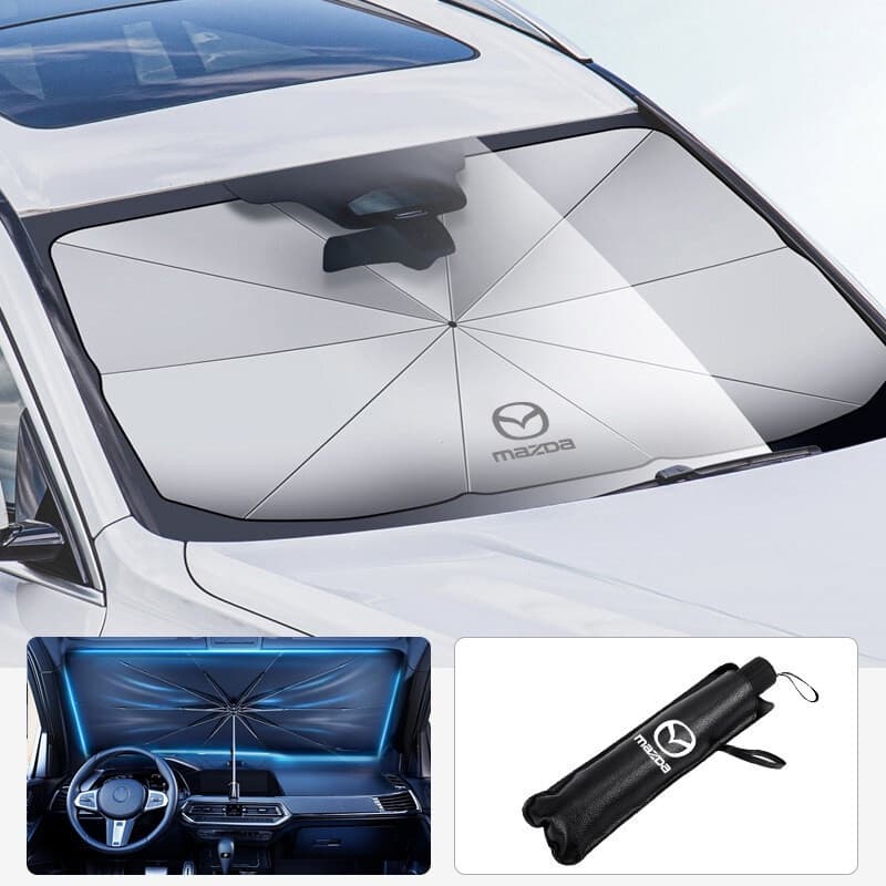 Guarda-sol dobrável para carro, proteção contra calor e raios UV, compatível com Mazda 3 6 GH Atenza CX5 2 Demio CX3 CX3