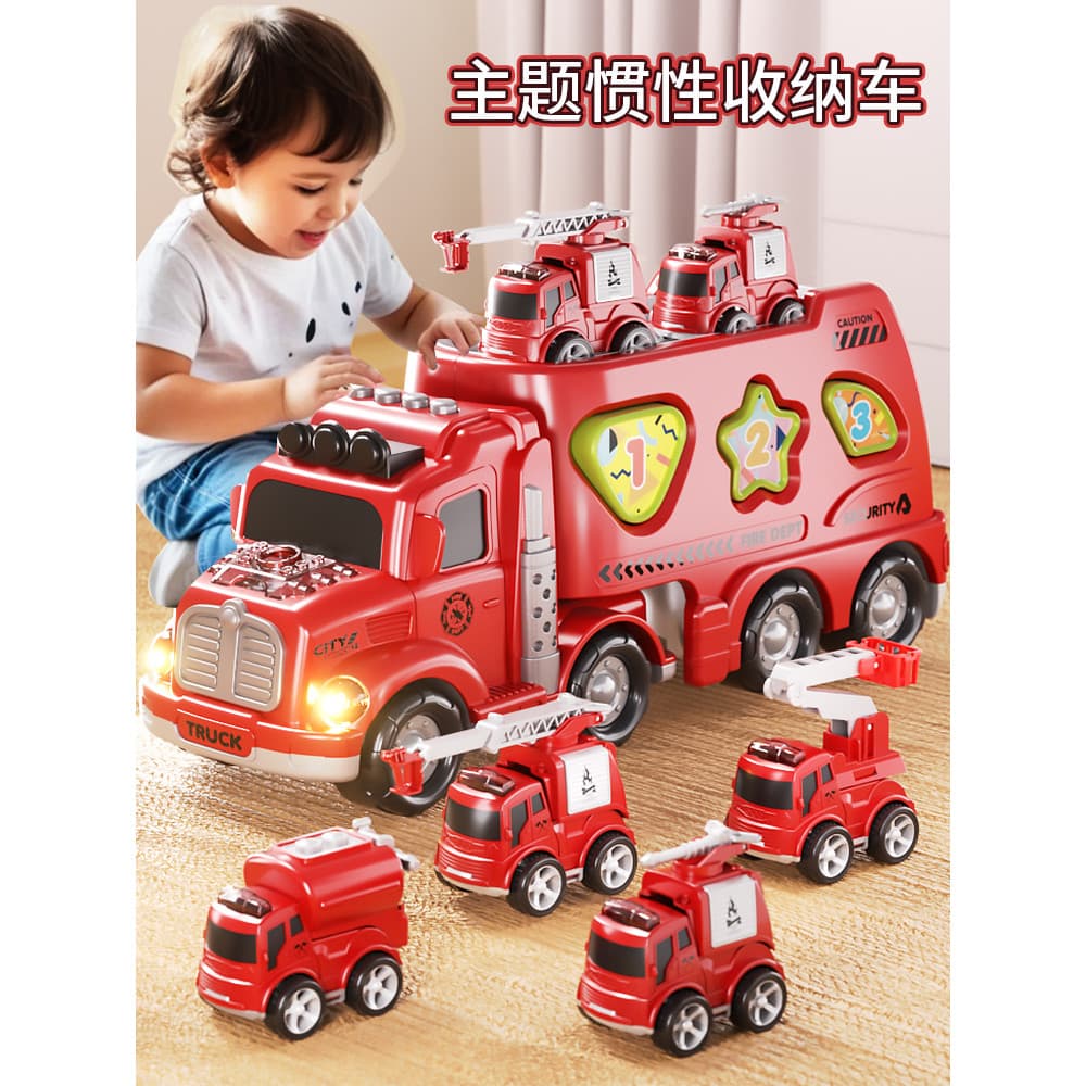 Carro de brinquedo infantil de grandes dimensões, carro de polícia de engenharia, menino de bombeiros, 2 bebês, 1 a 3 an