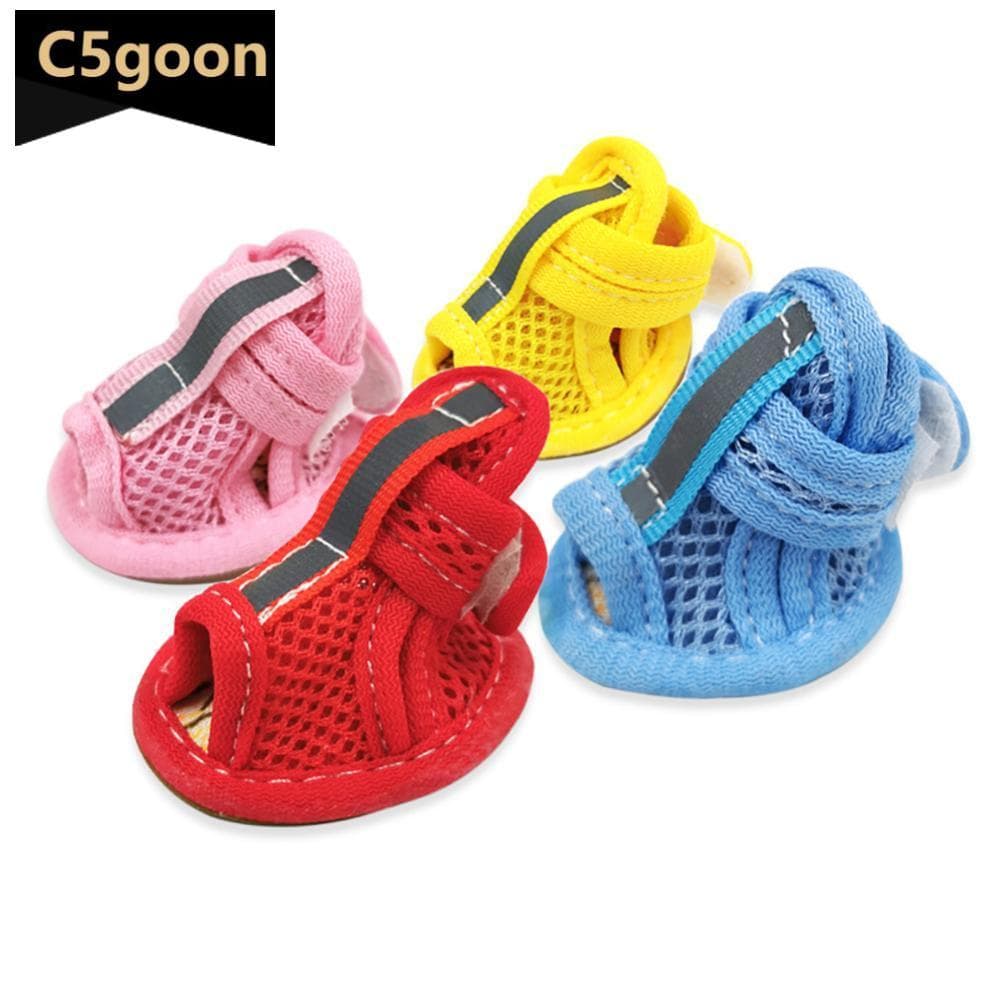 C5GOON Sandálias De Malha Respirável Para Cães Pequenos Sapatos De Verão Animais De Estimação Com Sola Elástica Antiderr