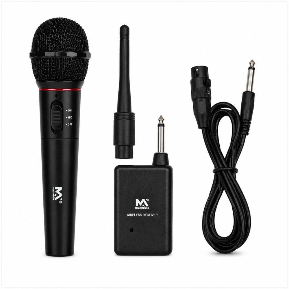 KIT 2 MICROFONES SEM FIO PARA KARAOKE EVENTOS PALCO E PALESTRAS 30M LONGO ALCANCE DINAMICOS COM REDUCAO DE RUIDO