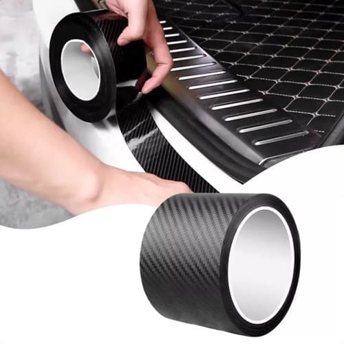 Faixa Adesiva Carbono 5 Metros Para Soleira Coluna Bike Carro Moto Multiuso