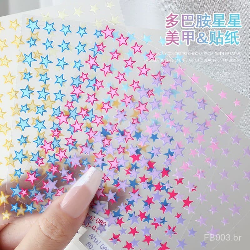Decoração de pentagrama de dopamina, cavalo de beleza Kamang, adesivo de arte de unhas com estrela aha, adesivo de estre